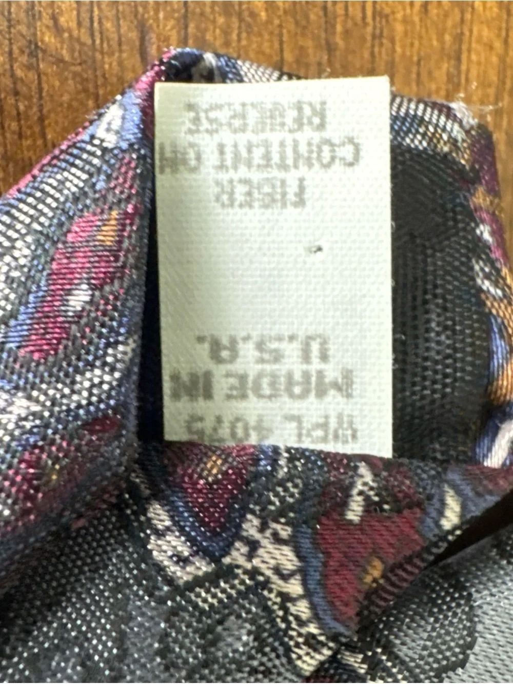 Wembley Gray Blue Tie Lot of 3 Vintage Paisley Floral Poly or Silk Made in USA